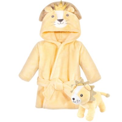 Baby Boys Hudson Unisex Cozy Robe & Playtime Buddy Set