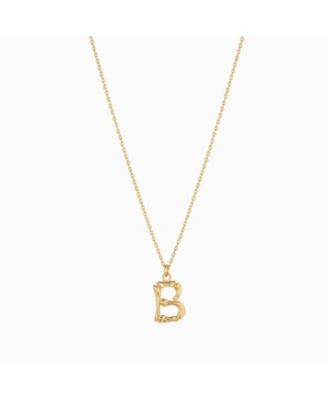 Textured Initial Letter Necklace Gold Personalized Gift - Gold - b 41$