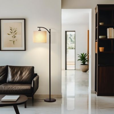 Montage 62" LED Arc Floor Lamp with Hanging Drum Shade