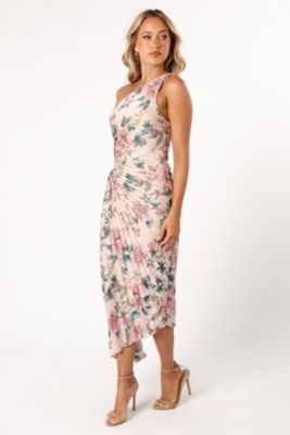 kleo one-shoulder pleated maxi dress Petal and Pup Women's Kleo One Shoulder Maxi Dress