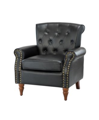 Edwin Transitional Comfy Armchair with Button-Tufted
