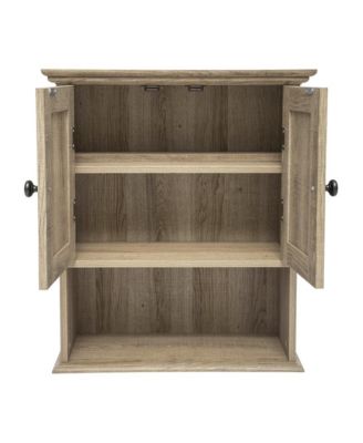 Delilah Wall Mounted Bathroom Medicine Cabinet With Adjustable Cabinet Shelf, Lower Open Shelf, And Magnetic Closure Doors