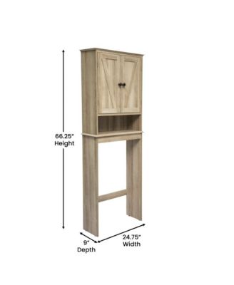 Delilah Over The Toilet Bathroom Organizer With Shelves And Magnetic Closure Doors