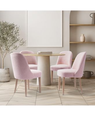 Mid-Century Modern Upholstered Boucle Dining Chair (Set of 4)