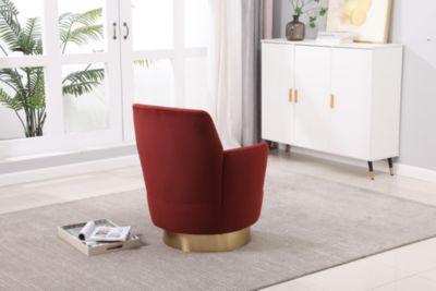 Swivel Barrel Chair with Gold Base