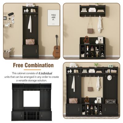  Multi-functional Hall Tree with Storage Bench