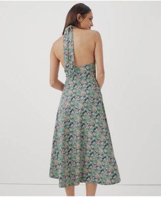 Women's Organic Cotton Fit & Flare Modern Halter Dress