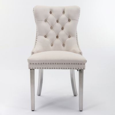  Contemporary Velvet Dining Chairs, Set of 2