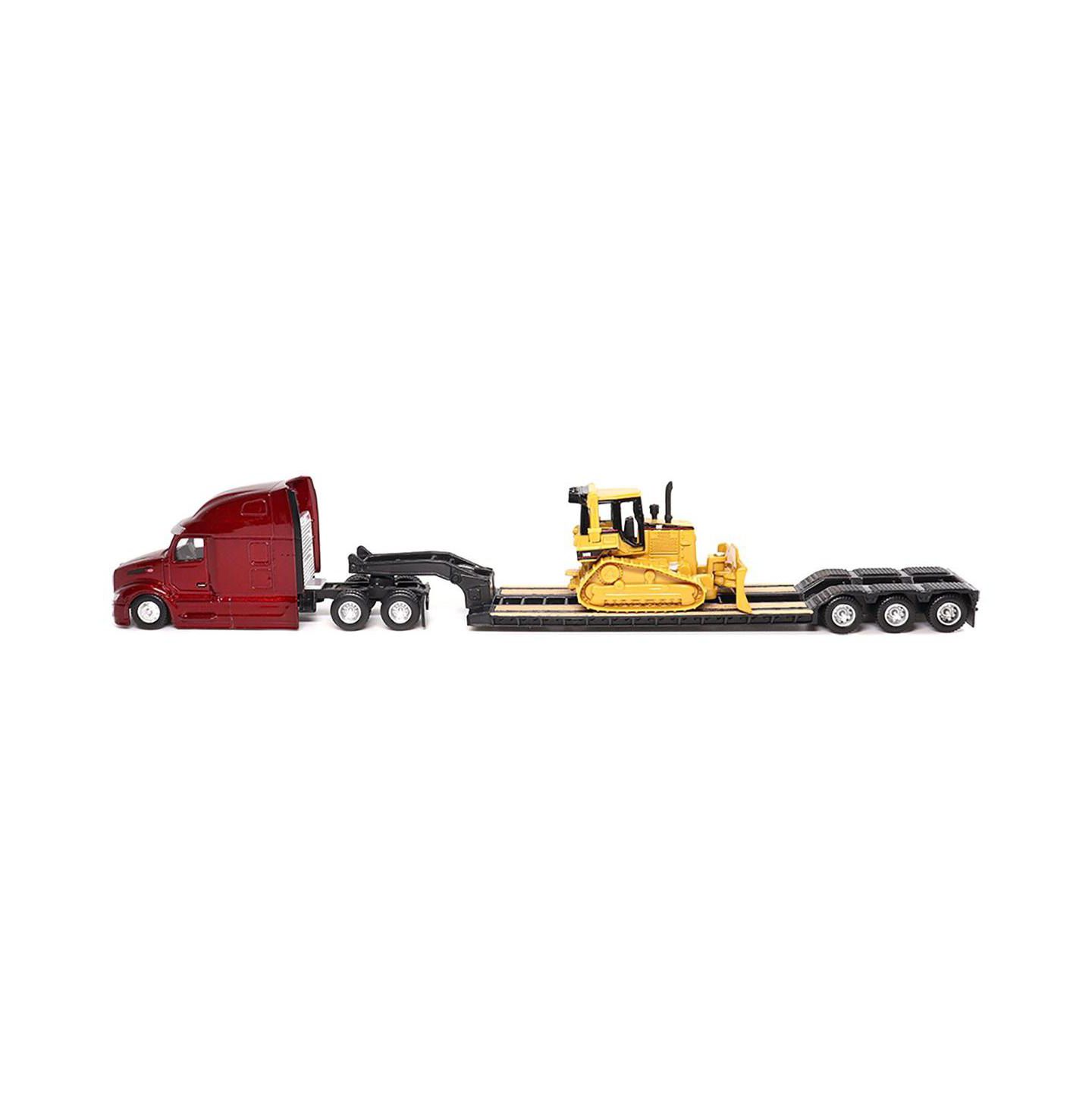 Детские игрушки Diecast Masters 1:87 Scale Peterbilt UltraLoft with Caterpillar D5M Dozer Die-Cast Toy, 3-Piece Set — фото 3