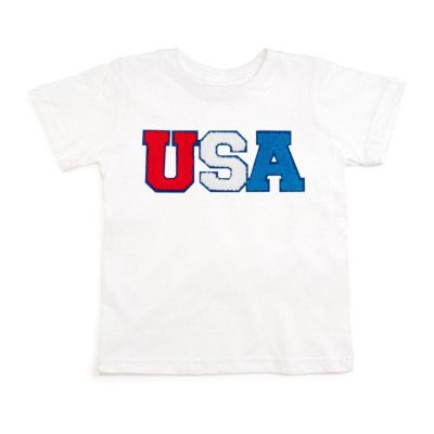 Little Boys USA Multi Patch Short Sleeve T-Shirt