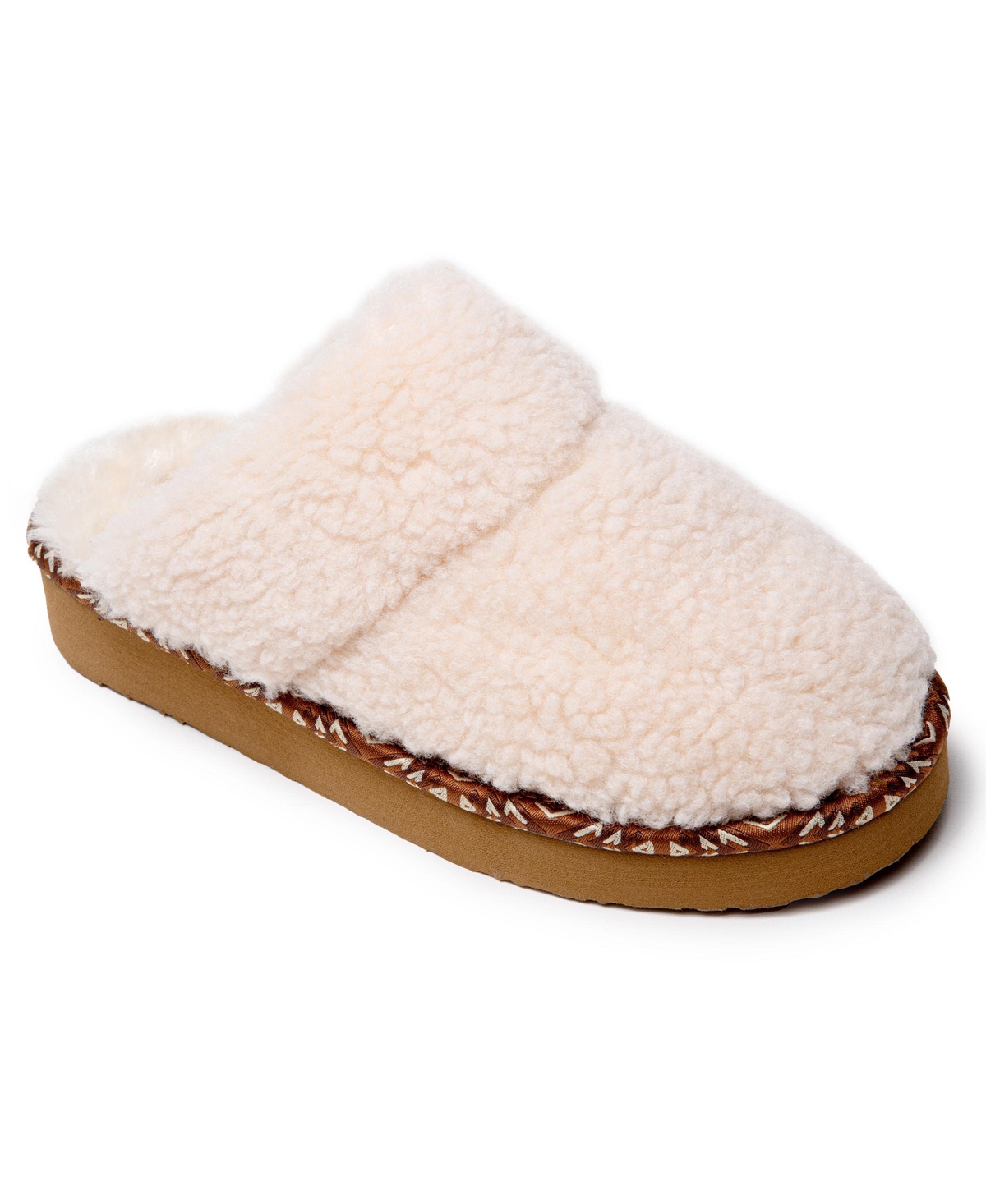 Women's Cerise Plush Slippers - Cream