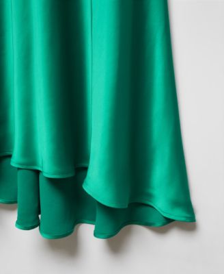 Women's Flared-Sleeve Satin Dress