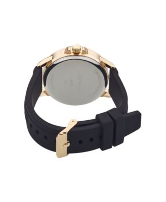 Women's Quartz Matte Black Silicone Strap Analog Watch 38mm