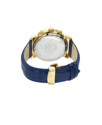 NYC Chrono Genuine Leather Gold Tone & Blue Men's Watch 1282BNYL