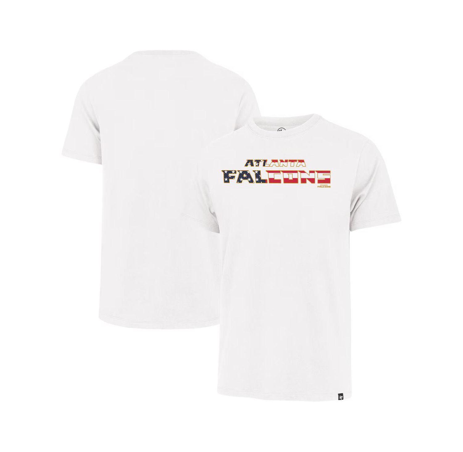 47 Men's White Atlanta Falcons Flag Script Franklin T-Shirt