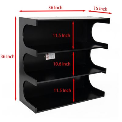 4-Tier Black Book Shelf & Coffee Table