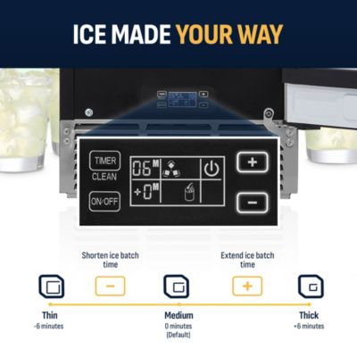 15" Undercounter Ice Maker, 80 lbs Daily Capacity, Built-in/Freestanding Design with Self-Cleaning & LED Controls