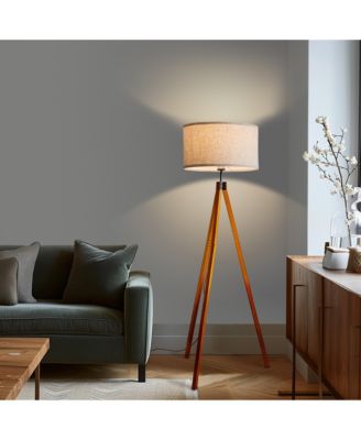 Eden 58" LED Traditional Tripod Floor Lamp with Fabric Drum Shade