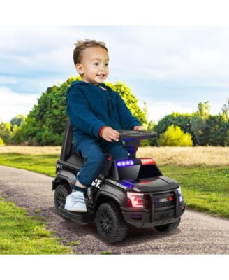 6V Kids Ride On Police Car with Real Megaphone and Siren Flashing Lights