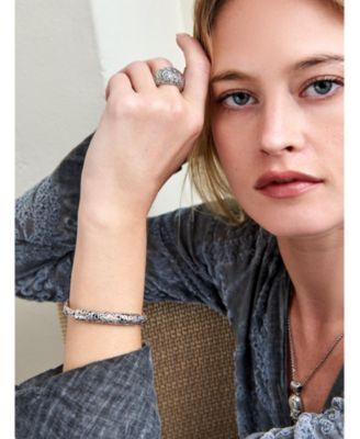 Bali Filigree with Borobudur Oval 5mm Chain Bracelet in Sterling Silver and 18K Gold