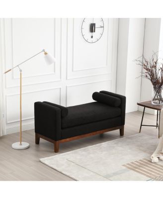 53.5"W Elegant Upholstered Bench, Ottoman