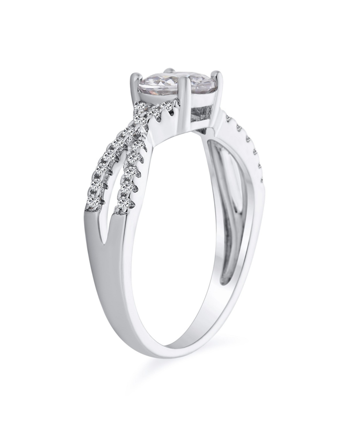 Bling Jewelry Set 2CT Solitaire Cubic Zirconia Pave Cz Twist Criss Cross Infinity Promise Ring For Women Band Ring Set Sterling Silver