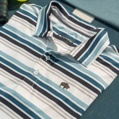 Брюки цвета горного хаки Mountain Khaki Mens Roan Stripe Performance Polo