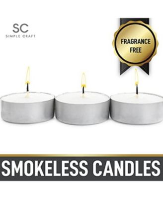 100 Pack Smokeless Unscented Long Burning Tea Lights Candles for Home