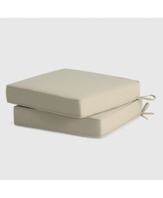 Outdoor Patio Furniture Seat Chair Square Cushions with Piping. Set of 2, 20" x 19"