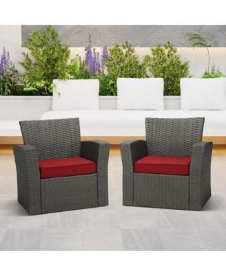 Outdoor Patio Furniture Seat Chair Square Cushions with Piping. Set of 2, 20" x 19"