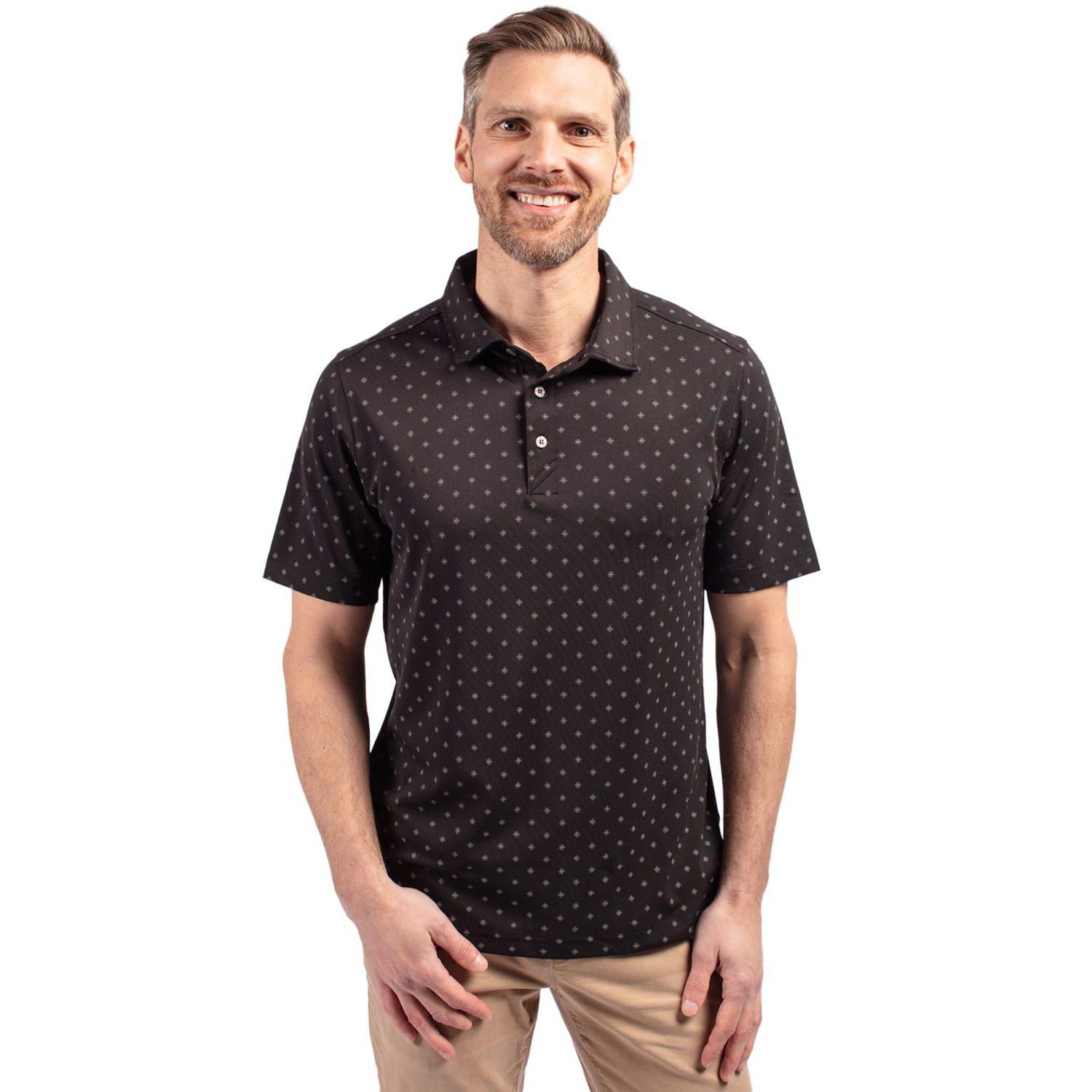 Men's Virtue Eco Pique Tile Print Recycled Polo Shirt