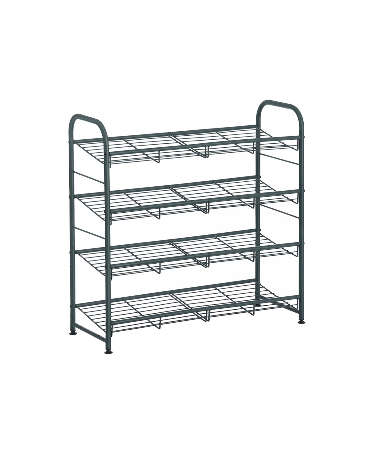 4-Tier Shoe Rack Storage Organizer, Hold up to 16 Pairs, Steel, for High Heels, Trainers, Slippers - Grey