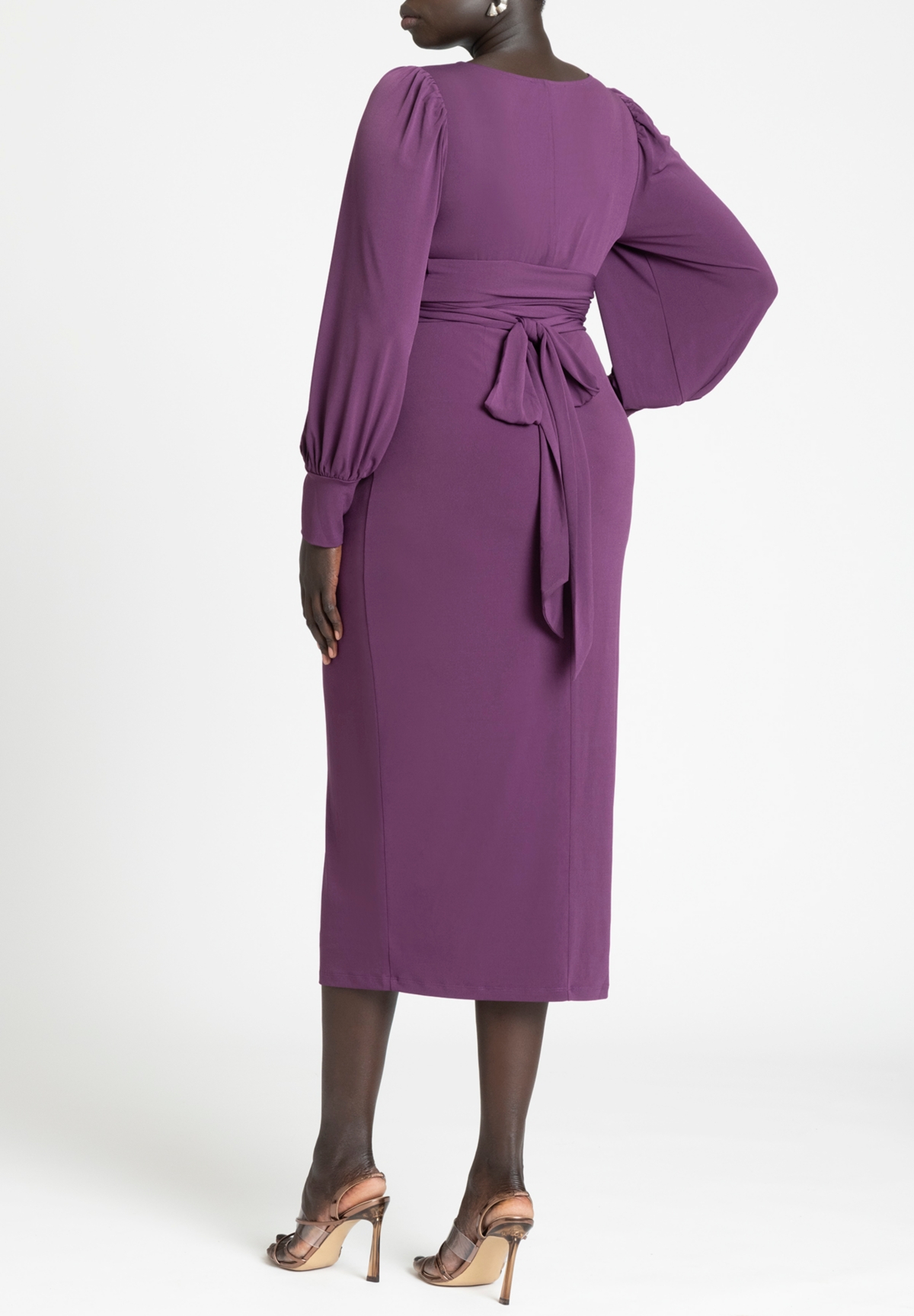 Eloquii Plus Size Cross Front Midi Dress