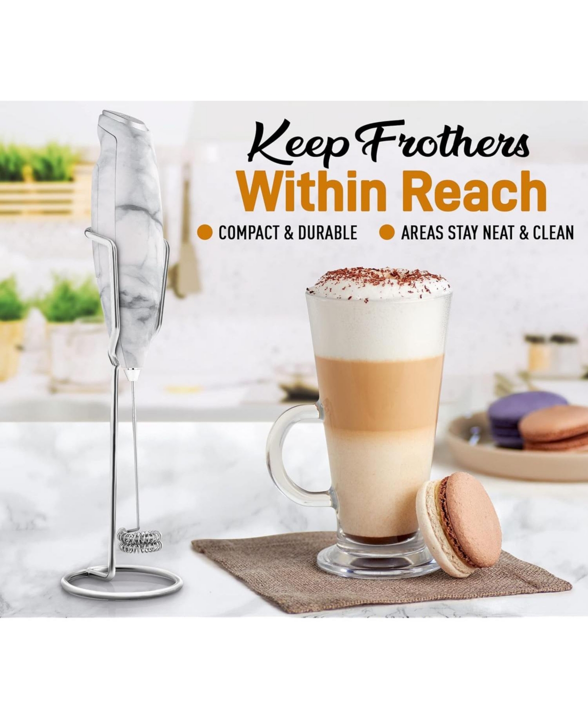 Zulay Kitchen Premium Proprietary Ultra Stand Holds Multiple Types Of Coffee Frothers