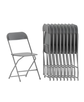 Set Of 10  650 Llb Weight Capacity  Plastic Stackable Folding Plastic Chairs