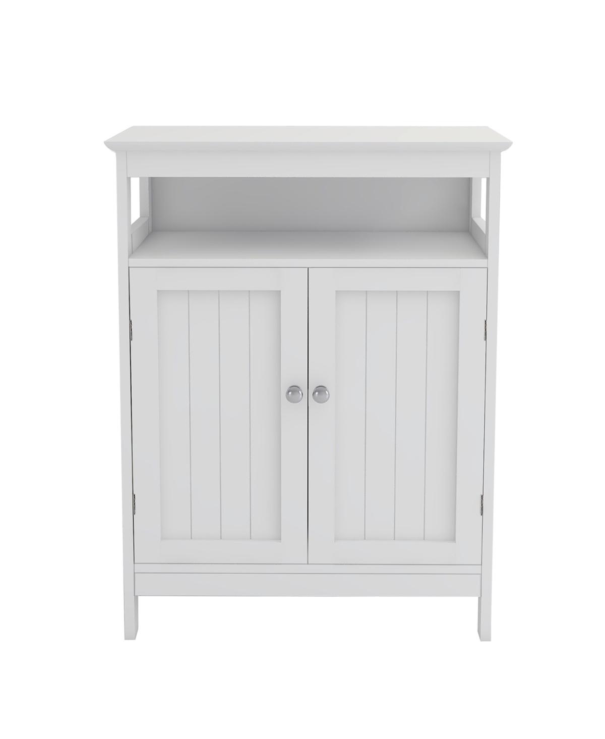 Streamdale Furniture Bathroom Standing Storage With Double Shutter Doors Cabinet