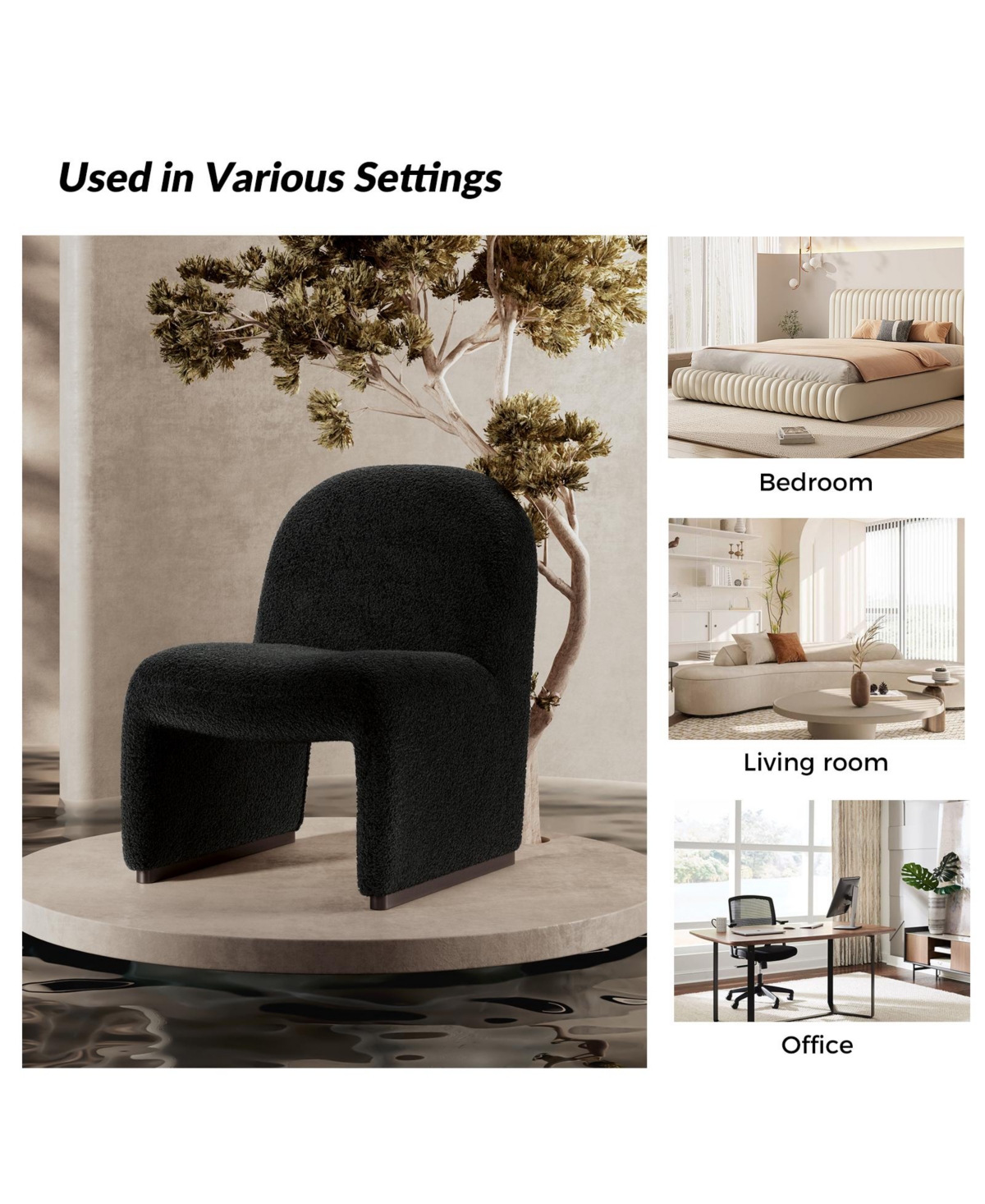 Hulala Home Roberto Mid-century Side Chair with Hardwood Legs