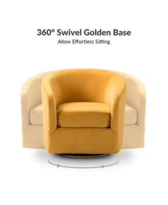 Swivel Accent Chair with Gold Metal Base for Living Room Nursery