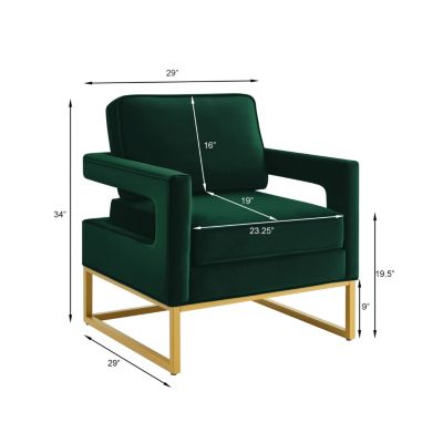 Gold base velvet accent chair, Jade