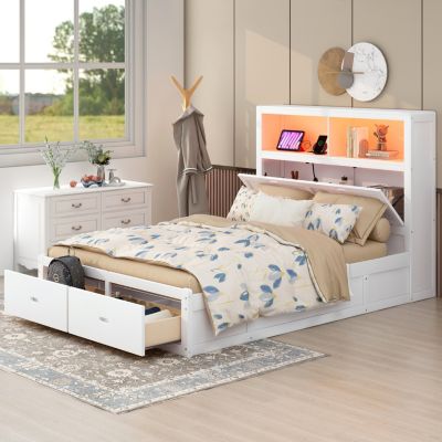 Queen Hydraulic Bed w/ LED & Storage