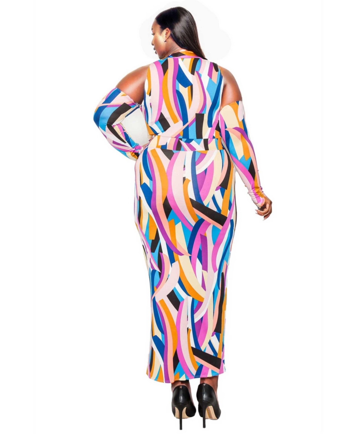 L I V D Plus Size Electra Ribbon Collar Dress