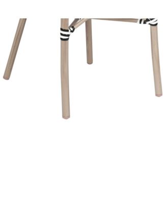 Mael Set Of Two Stacking Thonet Bistro Style Chair With Arms, Textilene Seat, And Bamboo Finished Metal Frame For Indoor/Outdoor Use