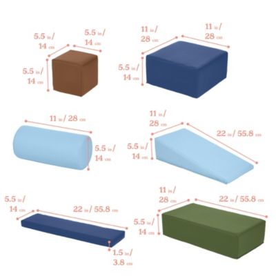 SoftZone Soft Builder Blocks, Assorted, 16-Piece