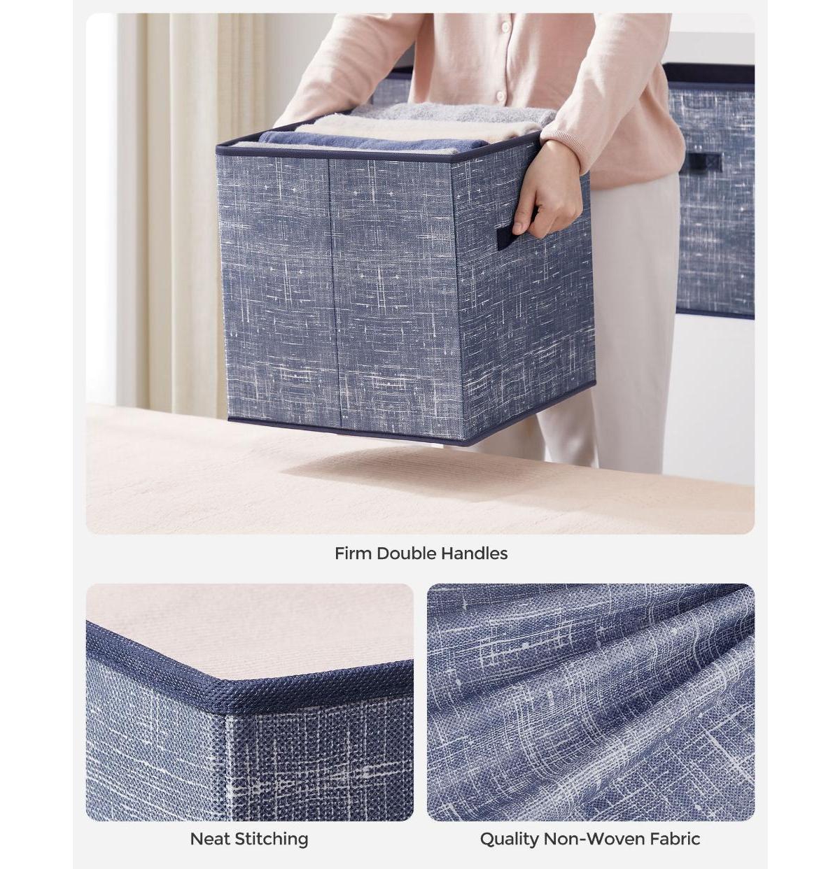 Slickblue Set Of 6 Fabric Storage Bins, Cube Storage Bins, Fabric Storage Bins With Dual Handles