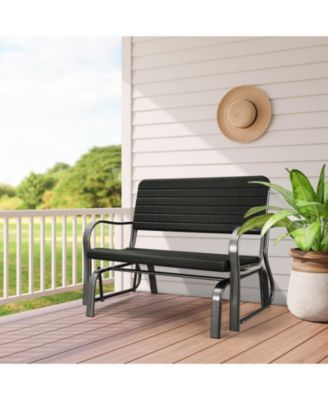 SUGIFT Outdoor Patio Steel Swing Bench Loveseat