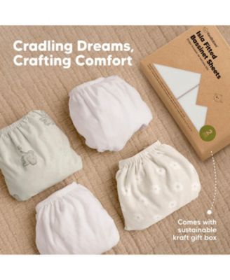 Bassinet Sheet for Baby Girls, Boys, 2-Pack Isla Fitted Bassinet Sheets, Bassinet Mattress Sheets