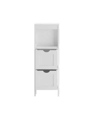 Delilah 2 Drawer Bathroom Storage Cabinet Organizer With Open Display Shelf