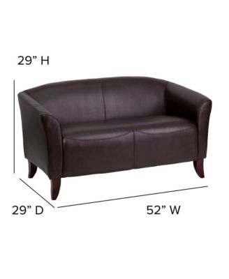 Leathersoft Reception/Living Room Loveseat With Cherry Wood Feet