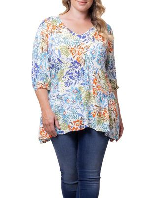 Women's Plus Size Oasis V-Neck Tunic Top