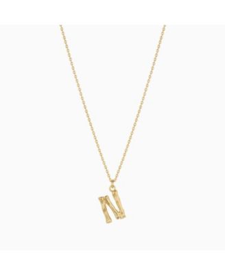 Textured Initial Letter Necklace Gold Personalized Gift - Gold - n 41$